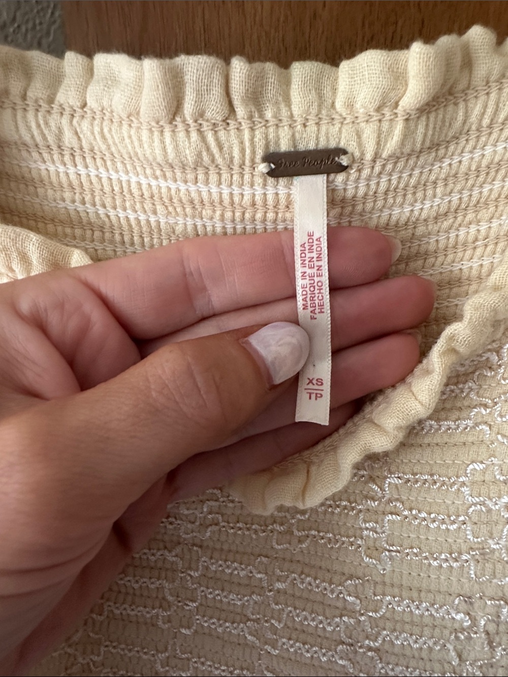 Free People Cream Maxi Dress with Floral Embroidery - Picture 4 of 5